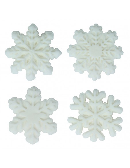 Figuras de azúcar copos de nieve blancos