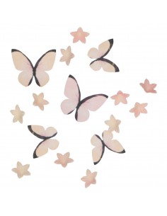 Mini Flores y Mariposas de Oblea Wilton