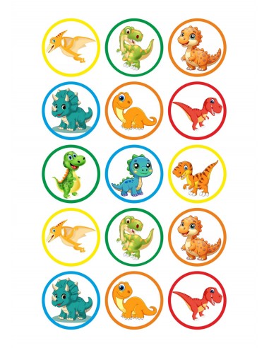 Papel de azúcar dinosaurios para galletas