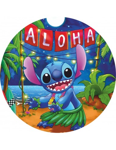 Papel de azúcar Stitch Aloha para tarta 20cm
