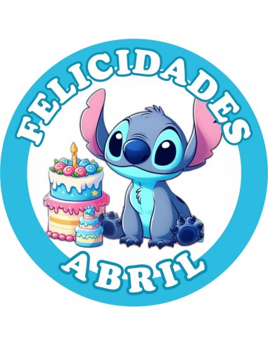 Papel Comestible Stitch personalizado para tarta 20cm