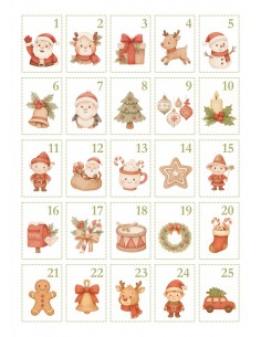 Papel de azúcar Calendario de Adviento para galletas