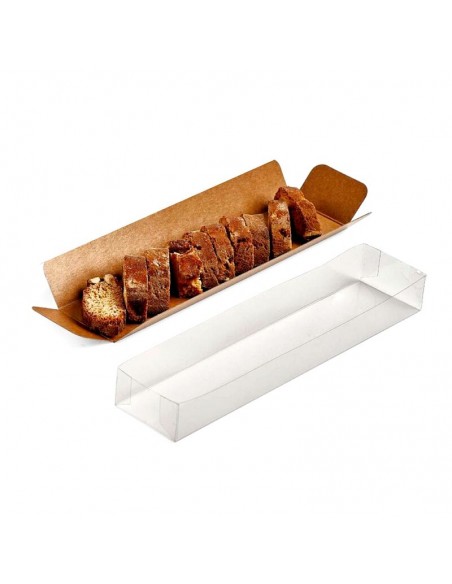 Caja kraft con tapa transparente 20 cm