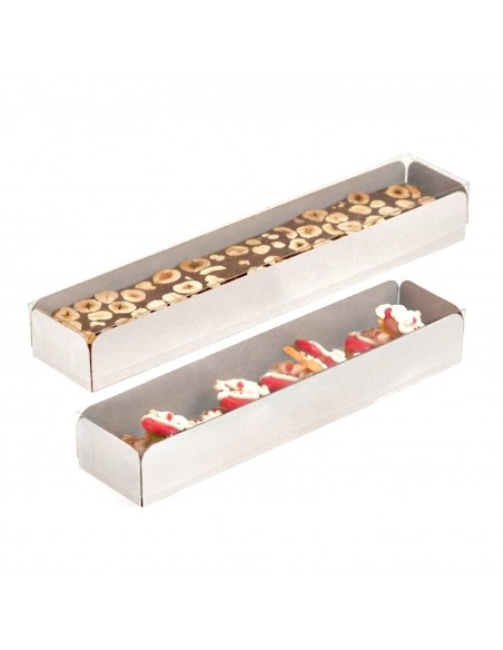 Caja blanca con tapa transparente 20 cm