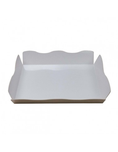 Caja blanca con tapa transparente tipo catering
