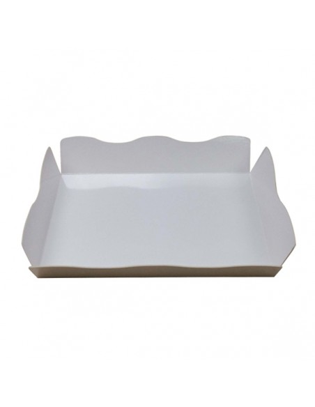 Caja blanca con tapa transparente tipo catering