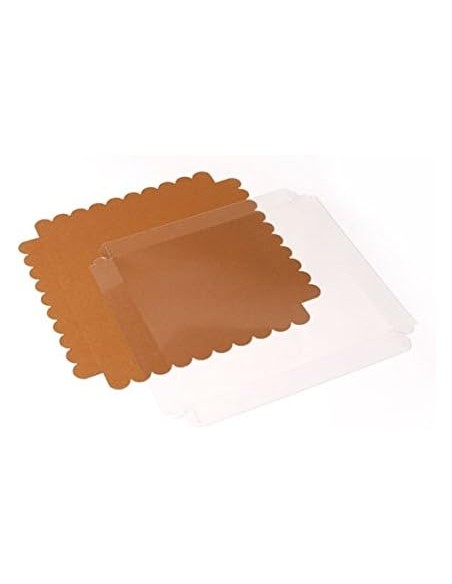 Caja Kraft con tapa transparente 20cm