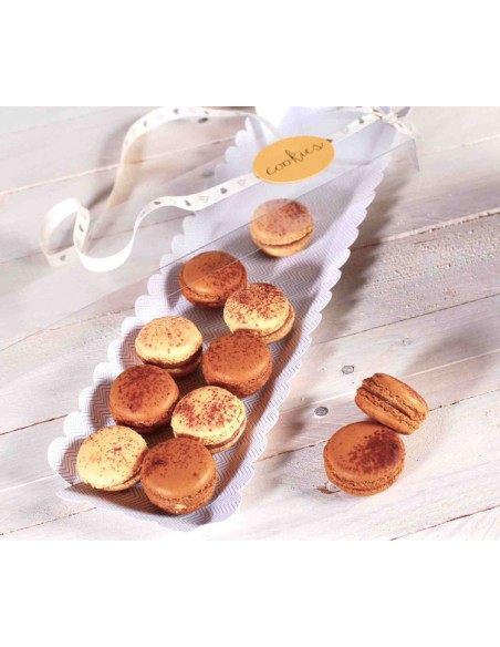 Caja blanca con tapa transparente rectangular