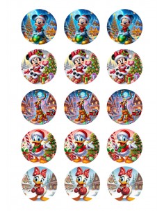 Papel comestible Personajes Disney Navideños
