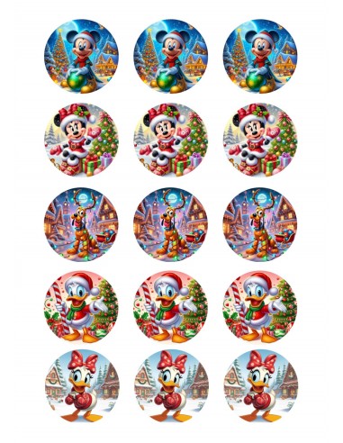Papel comestible Personajes Disney Navideños