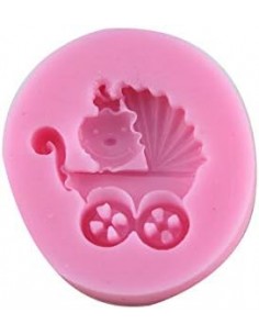 molde de silicona carrito con bebé