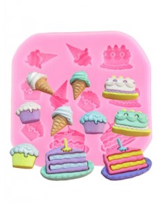 Molde de silicona motivos pastelería