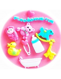 Molde de silicona bebé con bañera