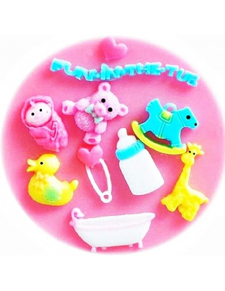 Molde de silicona bebé con bañera