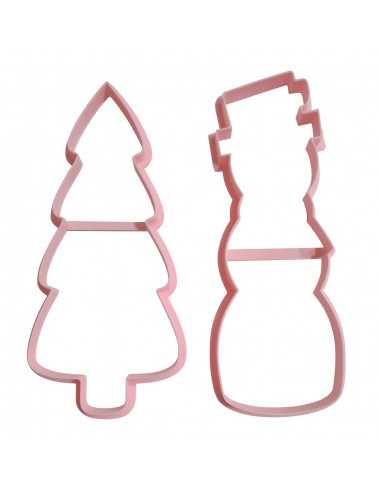 Set Cortadores Abeto y Muñeco de Nieve 15cm