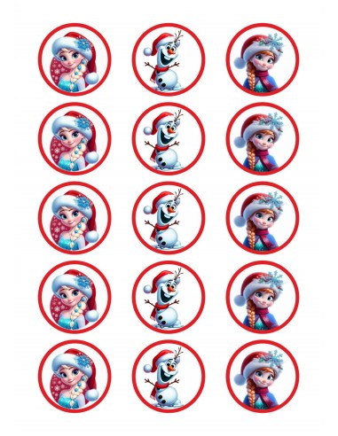 Papel comestible Personajes Frozen Navideños