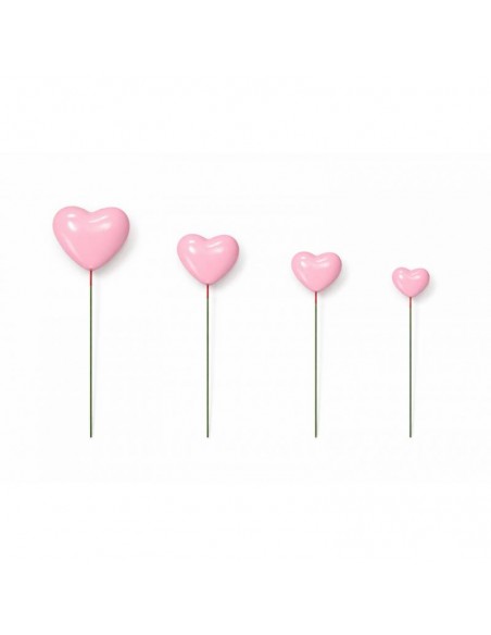Toppers Corazones Rosas Para Tartas