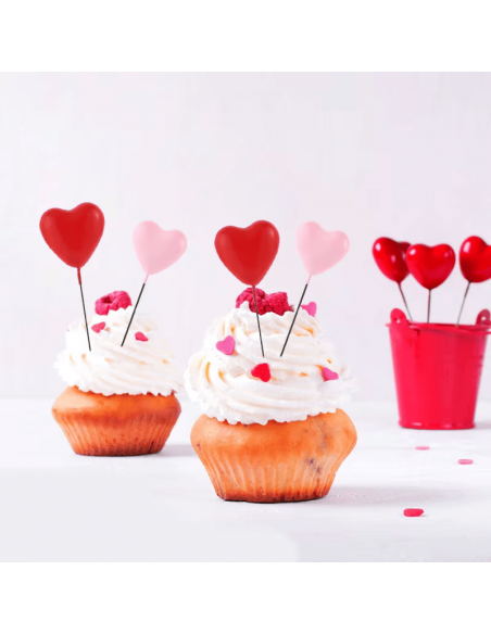Toppers Corazones Rosas Para Tartas