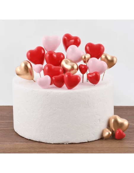 Toppers Corazones Rosas Para Tartas