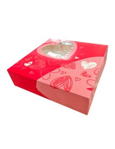 Caja San Valentín Roja Corazones 20 cm 2