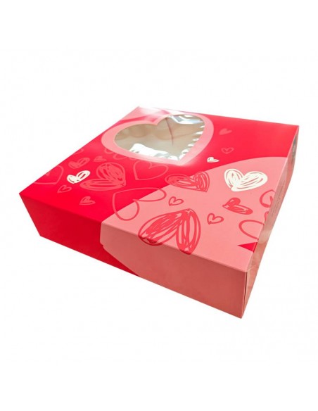 Caja San Valentín Roja Corazones 20 cm