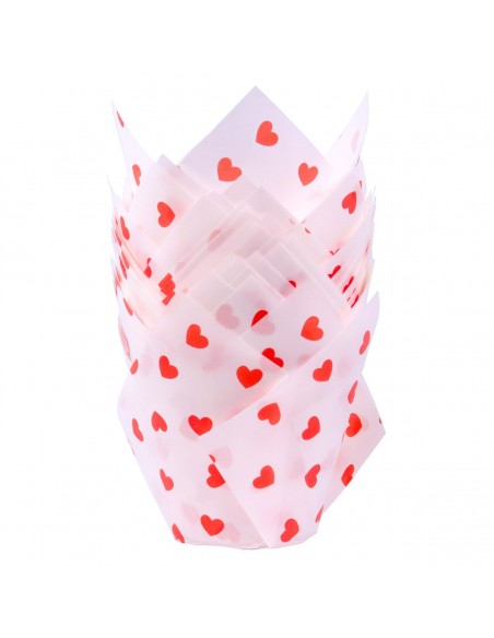 Cápsulas Muffins Corazones Rojos