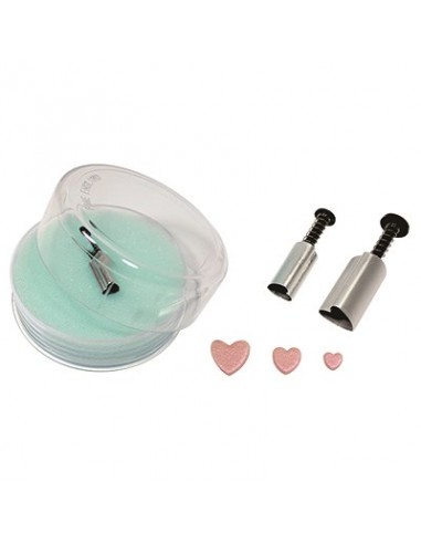 3 Mini Cortadores Corazón Metálicos PME