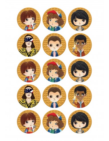 Papel de Azúcar Stranger Things "Gofre" para Galletas
