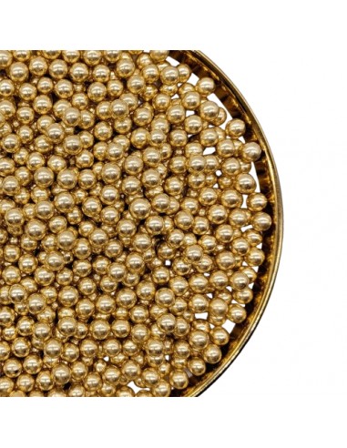 Perlas Comestibles Oro Metalizadas 4mm Pastry Colours