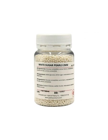 Perlas Comestibles Blancas Nacaradas 2mm Pastry Colours