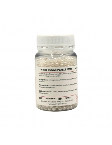 Perlas Comestibles Blancas Nacaradas 4mm Pastry Colours