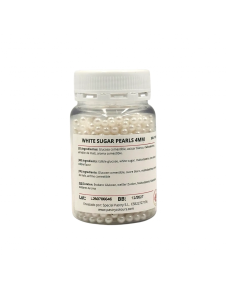 Perlas Comestibles Blancas Nacaradas 4mm Pastry Colours