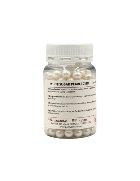 Perlas Comestibles Blancas Nacaradas 7mm Pastry Colours