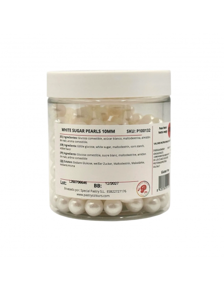 Perlas Comestibles Blancas Nacaradas 10mm Pastry Colours
