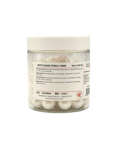 Perlas Comestibles Blancas Nacaradas 14mm Pastry Colours