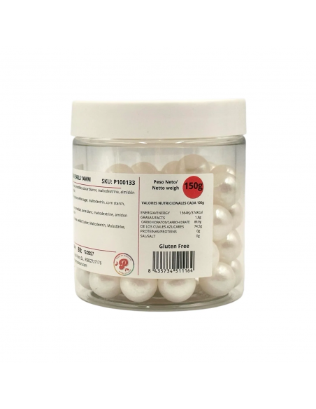 Perlas Comestibles Blancas Nacaradas 14mm Pastry Colours
