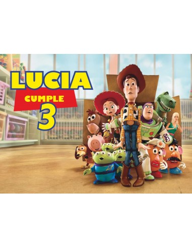 Papel Comestible Toy Story Con Nombre y Edad Rectangular