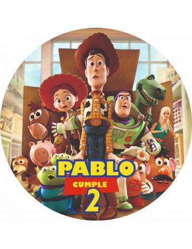 Papel Comestible Toy Story con Nombre y Edad