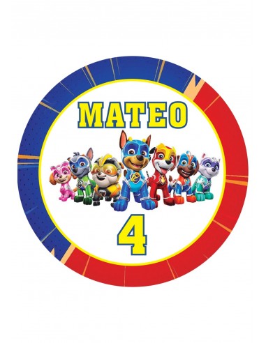 Papel Comestible Patrulla Canina Mighty Movie con Nombre y Edad