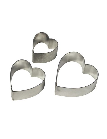 Set 3 mini cortadores corazones/lirios PME