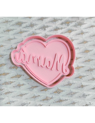 Cortador + Marcador Mamá Corazón para Galletas