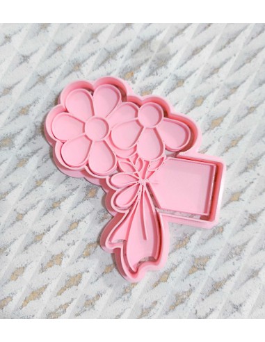 Cortador + Marcador Flores con Etiqueta para Galletas