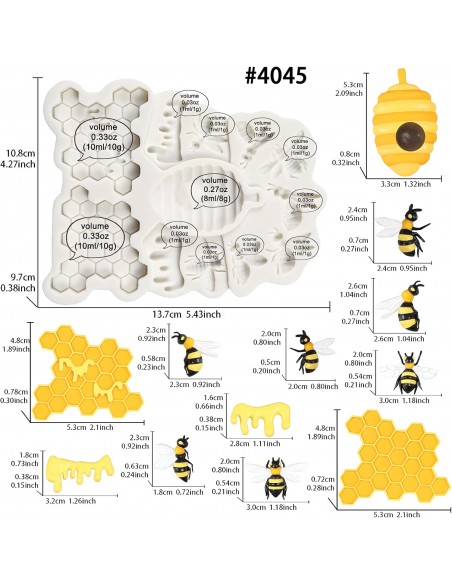 Molde Silicona Motivos Abejas