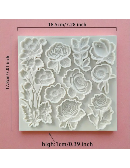 Molde Silicona Flores Grandes