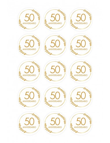 Papel de Azúcar 50 Aniversario para Galletas
