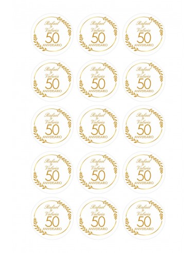 Papel de Azúcar 50 Aniversario Personalizado para Galletas