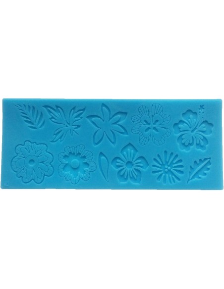 Molde silicona silueta flores