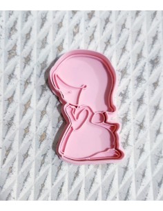 Cortador + marcador Niña Comunión Rezando