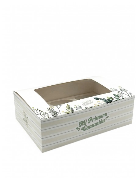 Caja 6 Cupcakes Comunión Tonos Verdes