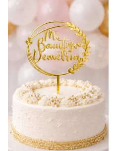 Topper Bautizo Corona personalizado